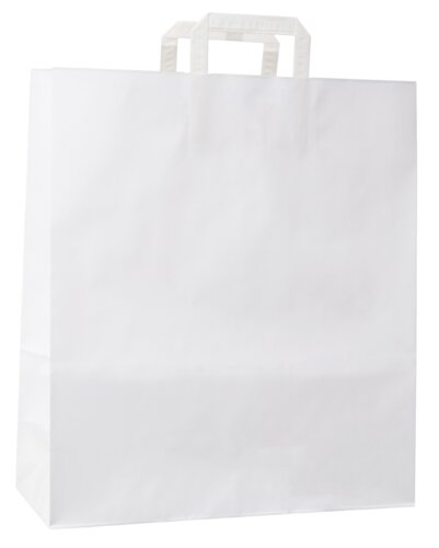 White paper bags, flat paper handle